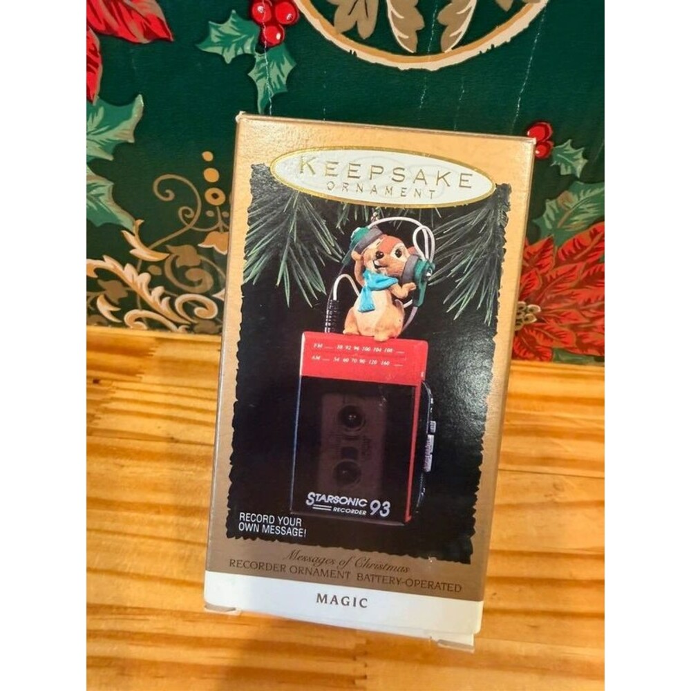 1993 Hallmark Messages of Christmas Magic Recorder Ornament Tested Working